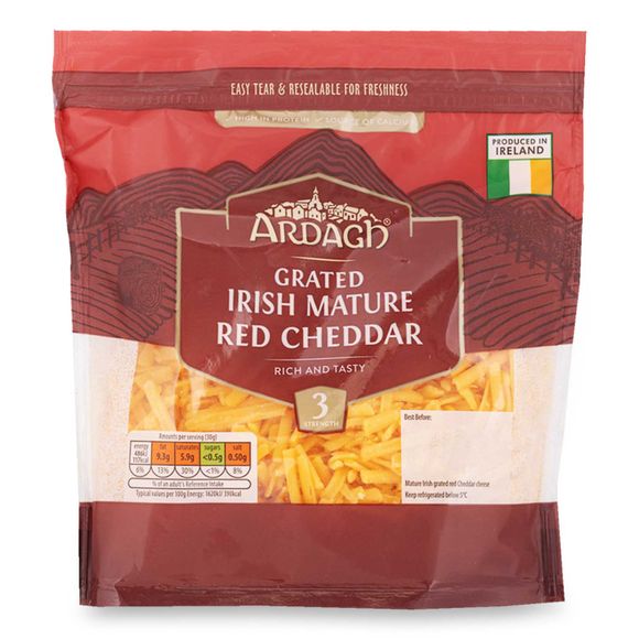 Grated Irish Mature Red Cheddar 250g Ardagh